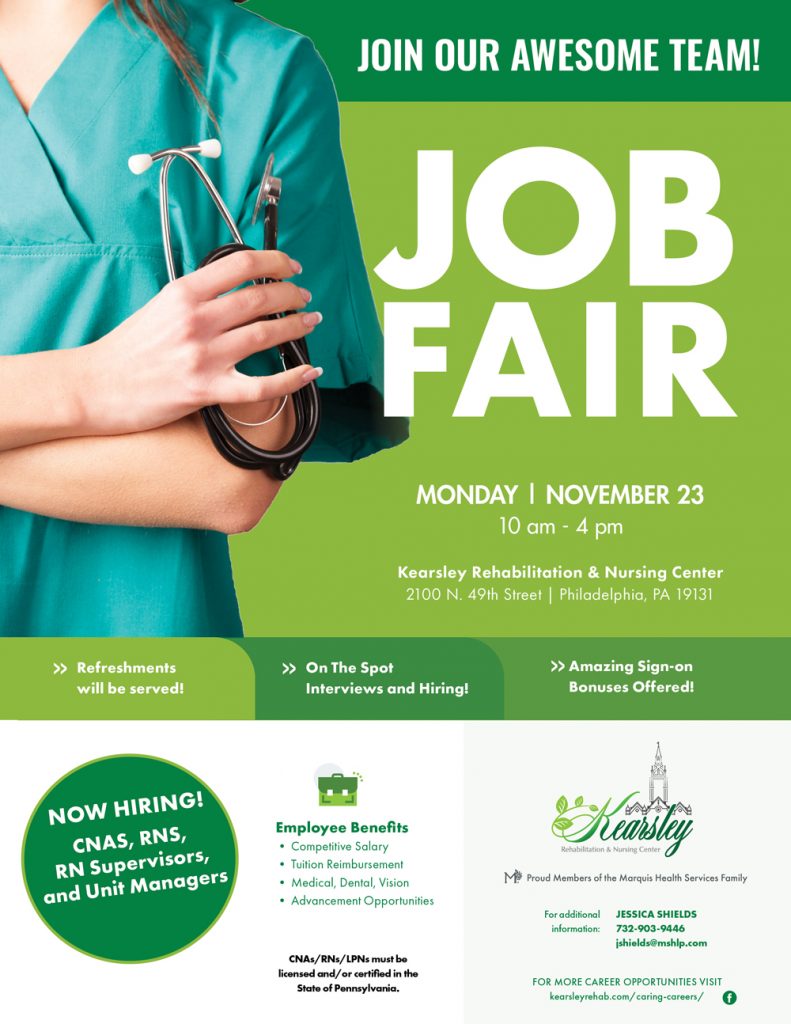 Join Our Awesome Team! 11/23 Kearsley Rehabilitation and Nursing Center